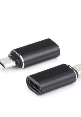 Adapter ładowarki Typ C do Micro USB czarny