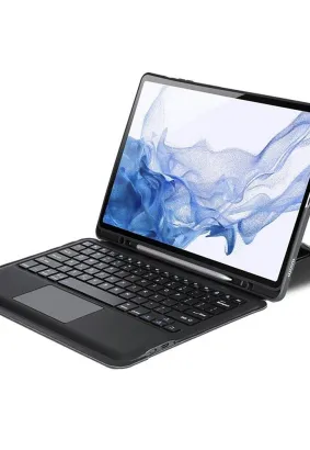 DUX DUCIS DK - etui składane z klawiaturą bezprzewodową do Samsung Tab S8 Plus (X800/X806)/S7FE(T730/T736B)/S7 Plus (T970/T976B) czarne