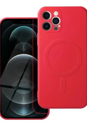 Futerał Silicone Mag Cover kompatybilny z MagSafe do IPHONE 12 PRO czerwony
