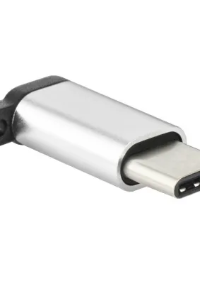 Adapter ładowarki Micro USB do USB Typ C [PA30] zawieszka srebrny.