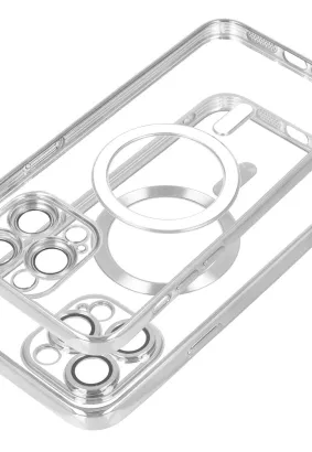 Futerał Electro Mag Cover kompatybilny z MagSafe do SAMSUNG S24 PLUS srebrny