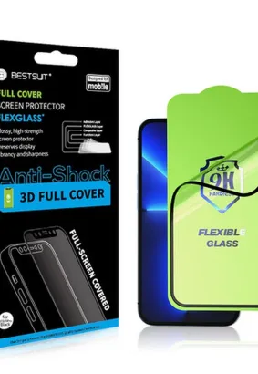 Szkło hybrydowe Bestsuit Flexible 5D Full Glue do iPhone 15 Pro Max czarny