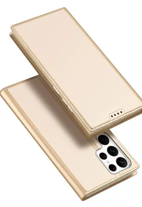 DUX DUCIS Skin Pro - futerał z klapką do Samsung Galaxy S23 Ultra złoty