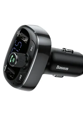 BASEUS Transmiter FM Bluetooth MP3 z ładowarką samochodową 2 x USB 3,4A S-09 czarny CCMT000301