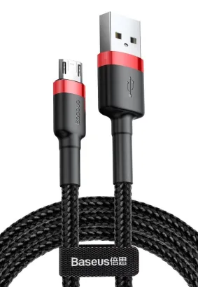 BASEUS kabel USB Cafule Micro 2,4A CAMKLF-B91 1 metr czerwono-czarny