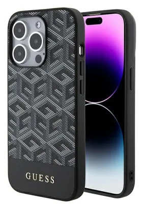 Oryginalne Etui GUESS Hardcase GUHMP15LHGCFSEK do iPhone 15 PRO (Kompatybilny z Magsafe GCUBE Stripes / czarny)