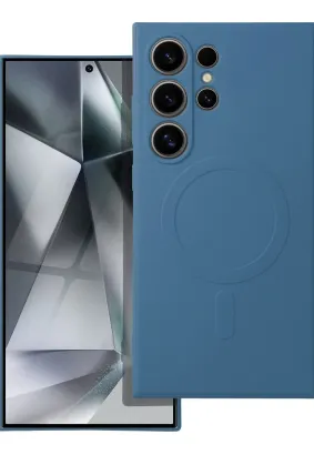 Futerał Silicone Mag Cover kompatybilny z MagSafe do SAMSUNG S24 ULTRA niebieski