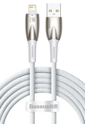 BASEUS kabel USB A do Apple Lightning 8-pin 2,4A Glimmer Series CADH000302 2m biały EOL