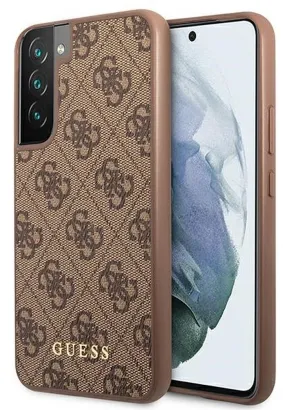 GUESS futerał do SAMSUNG S22 GUHCS22SG4GFBR (4G Metal Gold Logo) brązowy