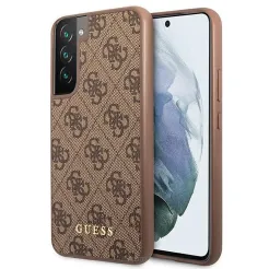 GUESS futerał do SAMSUNG S22 GUHCS22SG4GFBR (4G Metal Gold Logo) brązowy