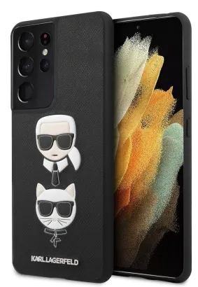 KARL LAGERFELD futerał do SAMSUNG S21 Ultra KLHCS21MSAKICKCBK (Saffiano Ikonik Karl and Choupette Head) czarny