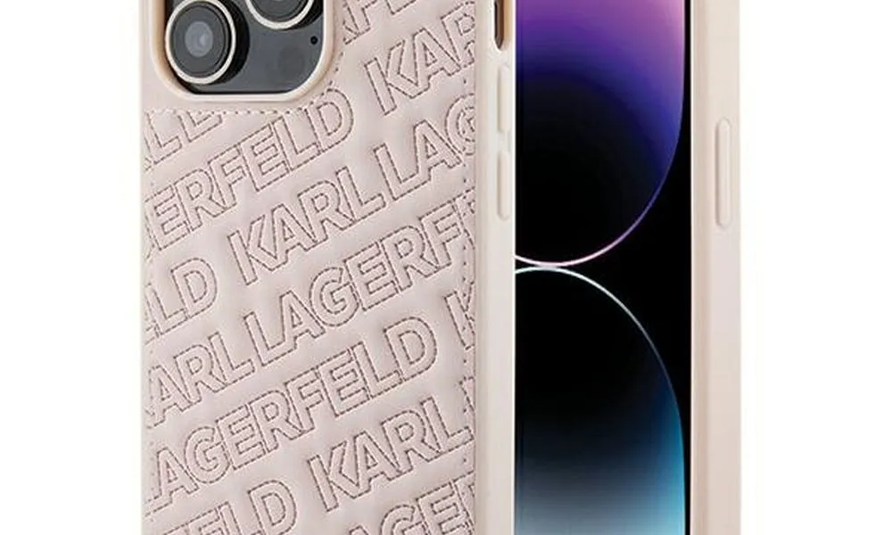 Oryginalne Etui KARL LAGERFELD Hardcase KLHCP15LPQKPMP do iPhone 15 Pro (Quilted Pattern  / różowy)