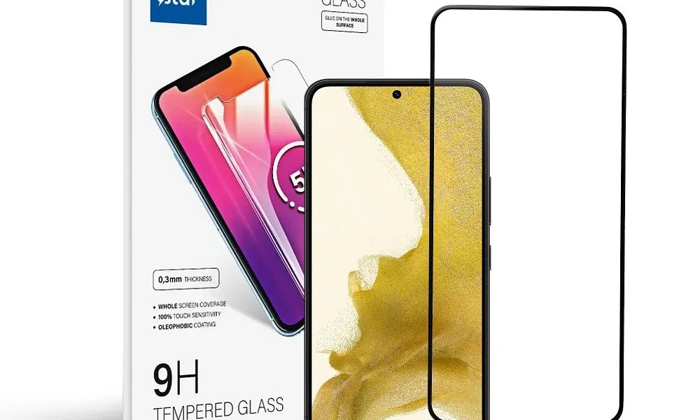 Szkło hartowane Blue Star 5D - do Samsung Galaxy S22 (full glue/case friendly) - czarny