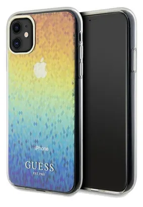 Oryginalne Etui GUESS Hardcase GUHCN61HDECMI do iPhone 11 (IML Faceted Mirror / disco iridescent)