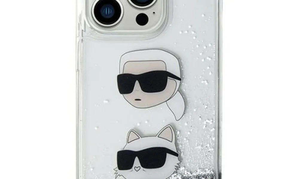 Oryginalne Etui KARL LAGERFELD Hardcase KLHCN61LDHKCNS do iPhone 11 (Liquid Glitter KC / biały)