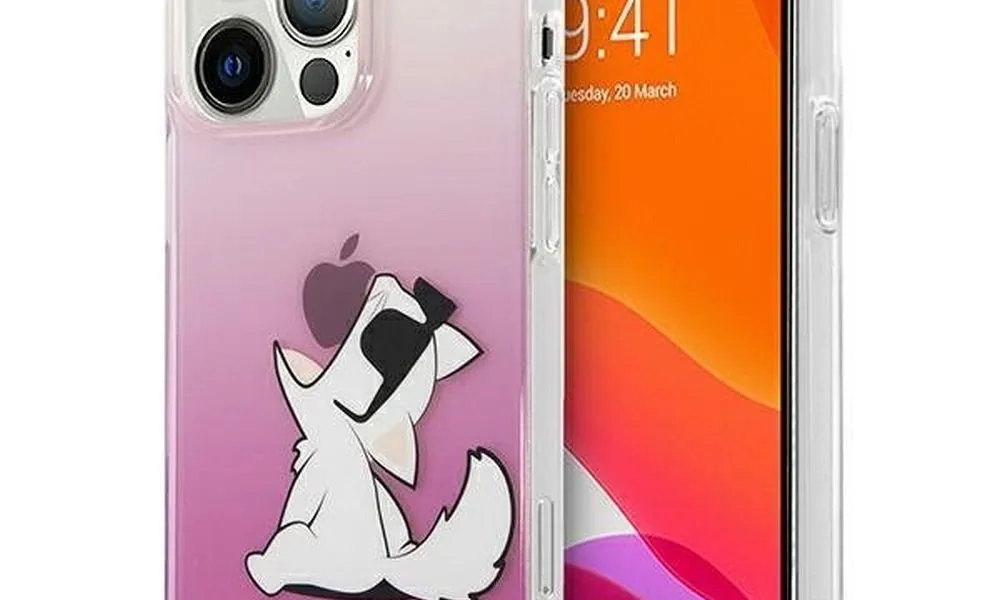 Oryginalne Etui KARL LAGERFELD Hardcase KLHCP13LCFNRCPI do iPhone 13 PRO CHOUPETTE EAT transarent / róż