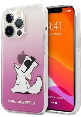 Oryginalne Etui KARL LAGERFELD Hardcase KLHCP13LCFNRCPI do iPhone 13 PRO CHOUPETTE EAT transarent / róż