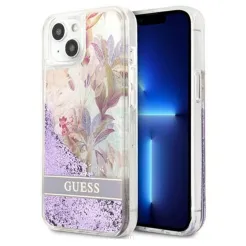 Oryginalne Etui GUESS Hardcase GUHCP13SLFLSU do iPhone 13 MINI (Glitter Flower / fioletowy)