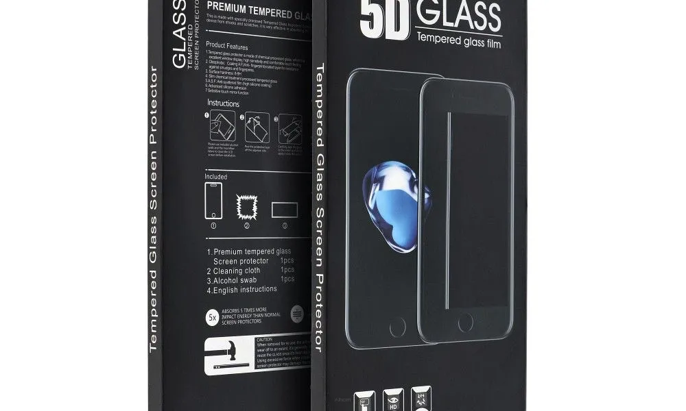 5D Full Glue Tempered Glass - do Xiaomi Redmi Note 9 czarny