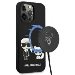 Oryginalne Etui KARL LAGERFELD Hardcase KLHMP13LSSKCK do iPhone 13 PRO (Karl and Choupette + MAG / czarny)