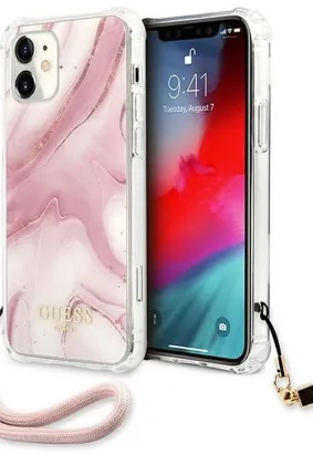 Oryginalne Etui GUESS Hardcase GUHCP12SKSMAPI do iPone 12 MINI (Kolekcja Marble / różowy)