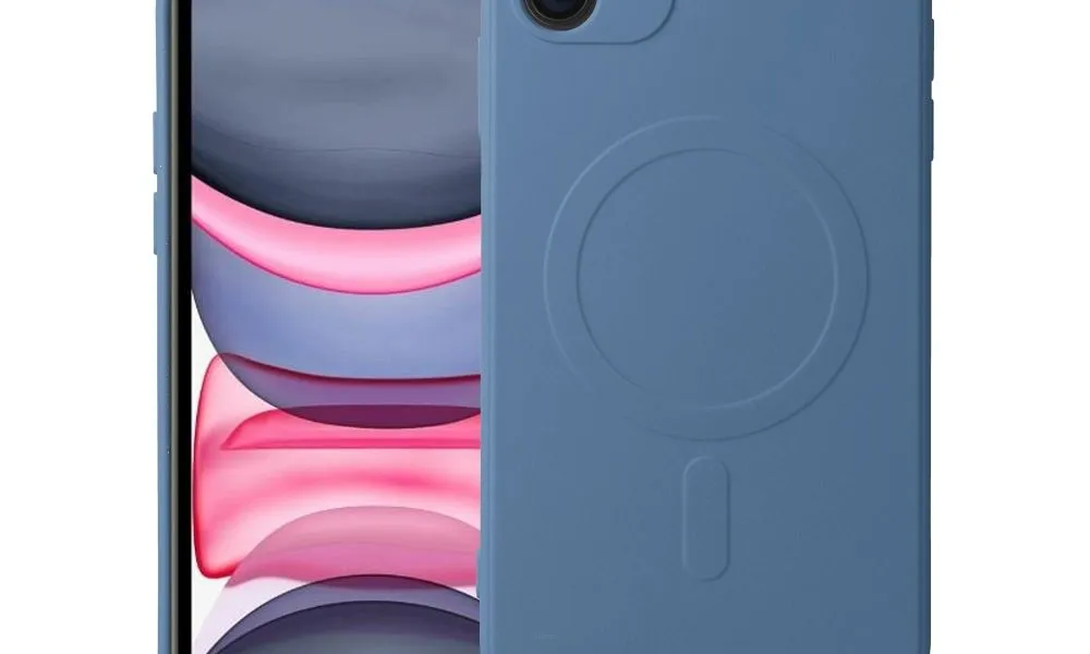 Futerał SILICONE MAG COVER kompatybilny z MagSafe do IPHONE 11 niebieski