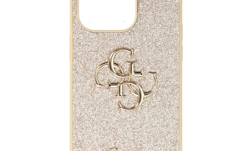 Oryginalne Etui GUESS Hardcase GUHCP14LHG4SGD do iPhone 14 Pro (Fixed Glitter Big 4G / złoty)