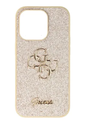 Oryginalne Etui GUESS Hardcase GUHCP14LHG4SGD do iPhone 14 Pro (Fixed Glitter Big 4G / złoty)