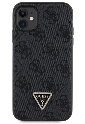 Oryginalne Etui GUESS Hardcase GUHCN61P4TDSCPK do iPhone 11 (Leather Metal Logo Strass Crossbody / czarny)