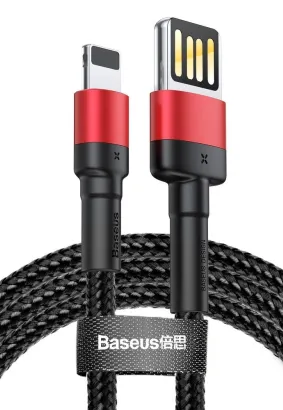 BASEUS kabel USB Cafule do iPhone Lightning 8-pin 2,4A CALKLF-G91 1 metr czerwono-czarny