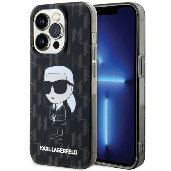 Oryginalne Etui KARL LAGERFELD Hardcase KLHCP15LHNKMKLK do iPhone 15 PRO (Ikonik Monogram / czarny)