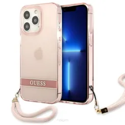 Oryginalne Etui GUESS Hardcase GUHCP13LHTSGSP do iPhone 13 PRO (Translucent / różowy)