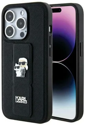 Oryginalne Etui KARL LAGERFELD Hardcase KLHCP14XGSAKCPK do iPhone 14 Pro Max (Gripstand Saffiano KC PIN / czarny)