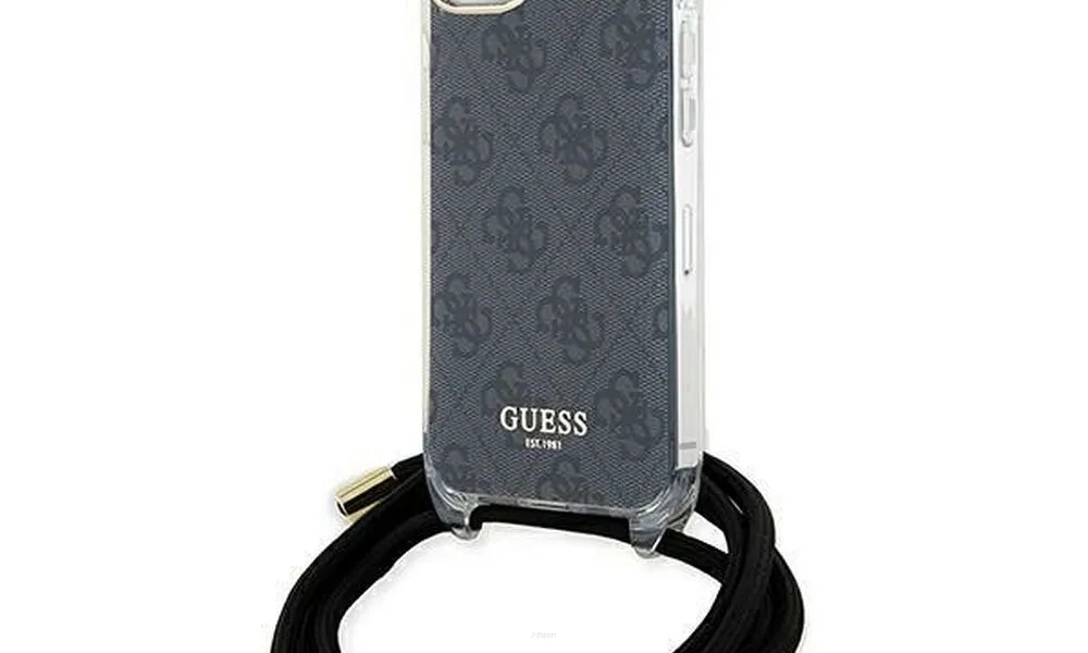 Oryginalne Etui GUESS Hardcase GUHCP15SHC4SEK do iPhone 15 (Crossbody Cord 4G Print / czarny)