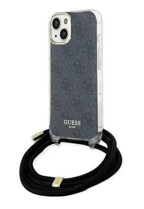 Oryginalne Etui GUESS Hardcase GUHCP15SHC4SEK do iPhone 15 (Crossbody Cord 4G Print / czarny)