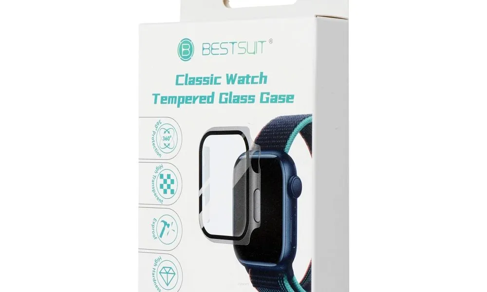Futerał ochronny ze szkłem Bestsuit Flexible do Apple Watch series 7/8/9-41mm - grafitowy