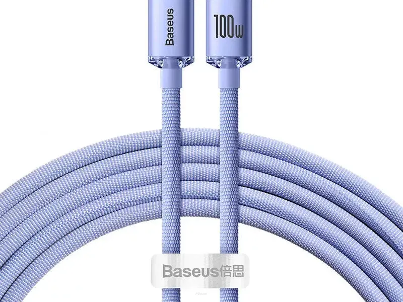 BASEUS kabel Typ C do Typ C PD100W Power Delivery Crystal Shine CAJY000605 1,2m fiolet
