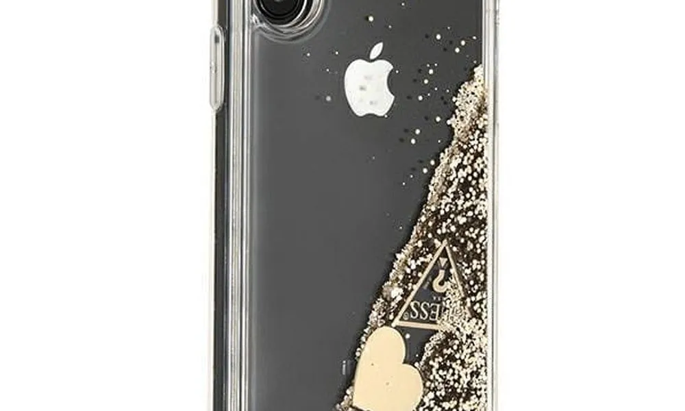 Oryginalne Etui GUESS Hardcase GUOHCPXGLHFLGO do iPhone X / Xs (Charms 2 Liquid Glitter / złoty)