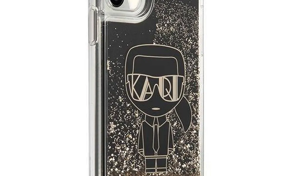 Oryginalne Etui KARL LAGERFELD Hardcase KLHCN61LGGKBK do iPhone 11 (Liquid Glitter Gatsby Ikonik / czarny)