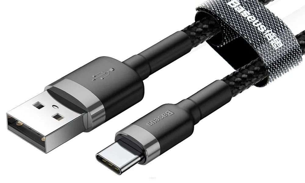 BASEUS kabel USB Cafule do Typ C 3A CATKLF-BG1 1 metr szaro-czarny