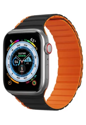 DUX DUCIS LD - pasek silikonowy do Apple Watch 42/44/45mm czarny/pomarańczowy