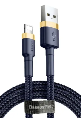 BASEUS kabel USB Cafule do iPhone Lightning 8-pin 2,4A CALKLF-BV3 1 metr złoto-niebieski