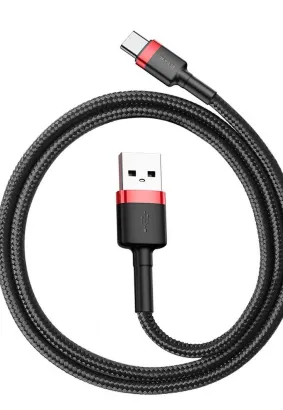 BASEUS kabel USB Cafule do Typ C 3A CATKLF-A91 0,5 metra czerwono-czarny