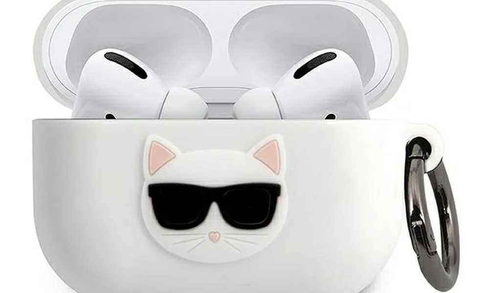 Oryginalne Etui KARL LAGERFELD KLACAPSILCHWH do Apple Airpods Pro biały