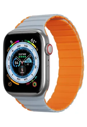 DUX DUCIS LD - pasek silikonowy do Apple Watch 42/44/45mm szary/pomarańczowy