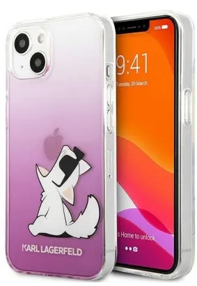 Oryginalne Etui KARL LAGERFELD Hardcase KLHCP13MCFNRCPI do iPhone 13 CHOUPETTE EAT transarent / róż