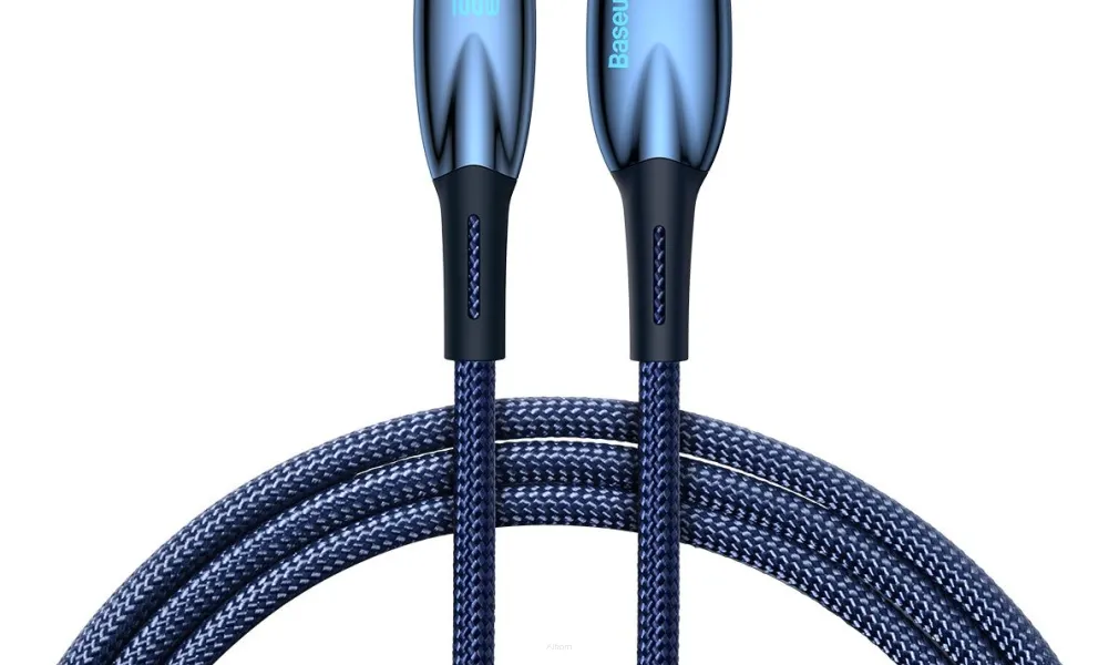 BASEUS kabel USB A do Typ C Power delivery 100W Glimmer Series CADH000403 1m niebieski EOL