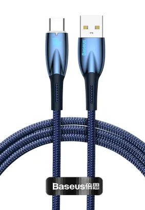 BASEUS kabel USB A do Typ C Power delivery 100W Glimmer Series CADH000403 1m niebieski EOL