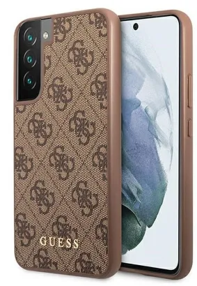 Oryginalne Etui GUESS Hardcase GUHCS22MG4GFBR do Samsung S22 Plus (4G Metal Gold Logo / brązowy)