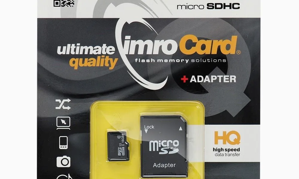 Karta Pamięci IMRO microSD 16GB CLASS 10 UHS I 100MB/s z adapterem SD